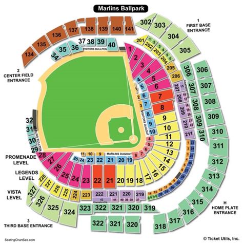 loanDepot park Seating Chart Details. . Marlins seating map